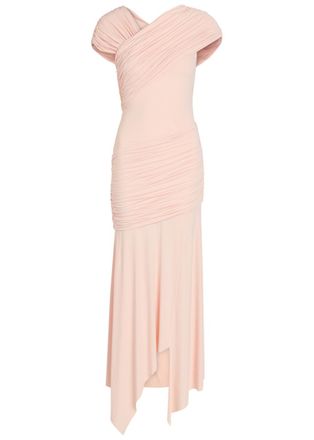 De La Vali DE LA Vali Hela Ruched Stretch-jersey Midi Dress - Light Pink - 12 (UK12 / M)