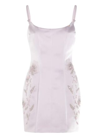 Elisabetta Franchi satin-finish mini dress - women - Polyester - 46 - Pink