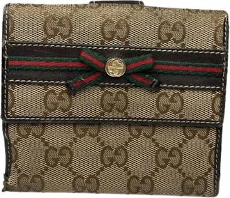 Gucci Pre-owned Wallets, female, Beige, Size: ONE SIZE Pre-owned Leather Wallet