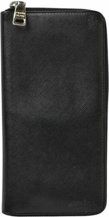 Prada Black Leather Long Wallet (Bi-Fold) (Pre-Owned)