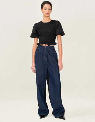 Omnes Womens Eddie Jean in Dark Indigo Wash - Navy - Size: 14