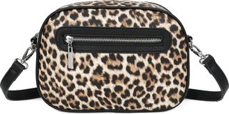 Generic Womens Crossbody Bag, Animal Print, Faux Leather Trim, Adjustable Strap, Front Zipper Pocket (L.Brown)