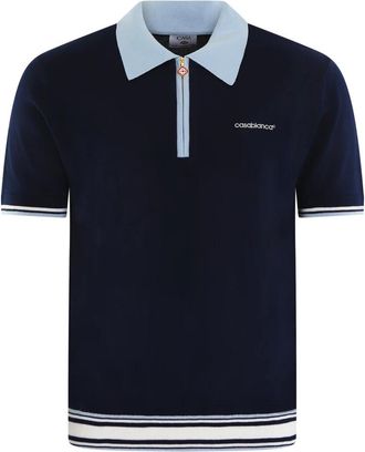 Casablanca Tops, Heren, Blauw, L, Merino Tennis Polo Shirt