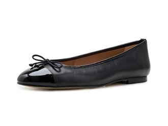 L.k. Bennett Kara Toe Cap Ballerina Flats Womens Flat Shoes Black : EU 40 (US Womens 10) M, Leather