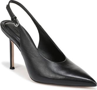 Favorite Daughter Remy Pointed Toe Slingback Sandal in Black Leather at Nordstrom, Size 8.5