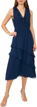 Parker V-Neck Tiered Midi Dress in Classic Navy at Nordstrom Rack, Size X-Large