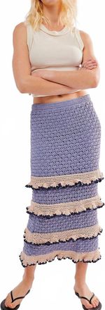 Cleobella Serena Crochet Ankle Skirt In Blue Multi