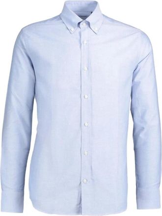 Deperlu Klassiek Kraag Overhemd - Heren - Zakelijke Overhemden - Blauw - 2XL - Katoen - Overhemden
