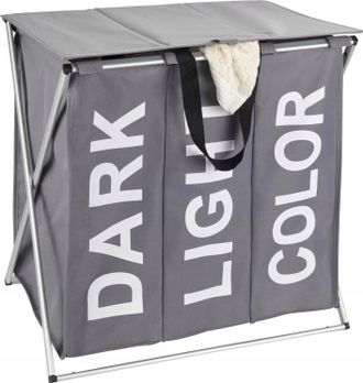 WENKO Trio Top Cesta De Ropa Gris 118 Litros