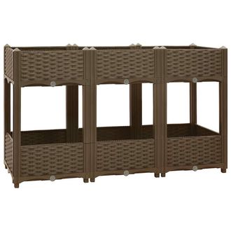 Berkfield Home Raised Bed 120x40x71 cm Polypropylene in Brown | Size: 120 x 40 x 71 cm