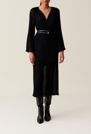 Claudie Pierlot Robe longue pliss&eacute;e transparente