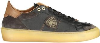 Blauer Zwarte Leren Heren Sneaker - Heren - Sneakers - Zwart - 41 EU - Leer - Schoenen