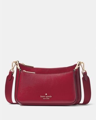 Kate Spade New York Womens Duet Small Crossbody - Red Leather - One Size