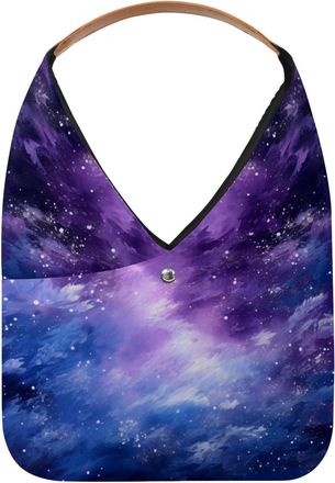 Generic Mystery Starry Sky Space Universe Reusable Lightweight Grocery Bags - Foldable Into Compact Pouch, Washable & Sturdy, Multipurpose for Shopping and Tr