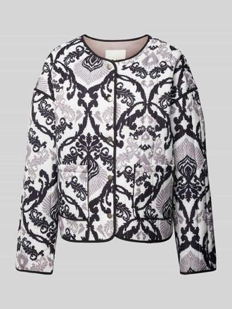 Ichi Jacke mit Knopfleiste und Eingrifftaschen Modell MALINI in Hellgrau, Gr&ouml;&szlig;e 40