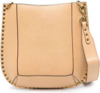 Isabel Marant Zwarte Leren Hobo Tas - Dames - Schoudertassen - Beige - ONE Size - Leer - Tassen
