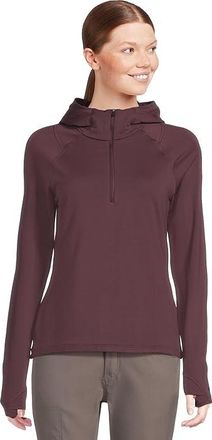 Mountain Hardwear Crater Laketm Heavyweight Half Zip Hoody Womens Clothing Blackberry : SM, Elastane/Polyester