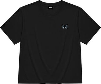 Dalix Butterfly Relaxed Midweight Jersey Tee in Black at Nordstrom, Size Xx-Large