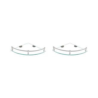 OEM 2 Estantes Para Ba&ntilde;o, Estante De Esquina Triangular De Vidrio Con Montaje En Pared, Estante De Vidrio Templado Para Guardar Gel De Ducha/jab&oacute;n