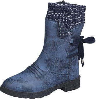 Generic Womens Snow Boots Winter Waterproof Ankle Booties Fashion Wide Fit Side Zipper Warm Plush Faux Fur Lined Comfortable Non-Slip Walking Boot Outdoor Lig