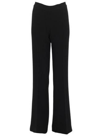 Parosh Black Flared Flat Front Pants
