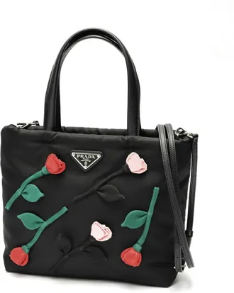 Prada Black Nylon Shoulder Bag Tote Bag (Pre-Owned)