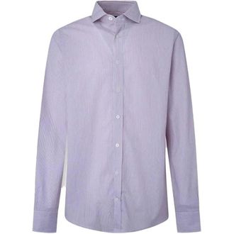 Hackett Tweekleurig Poplin Overhemd - Heren - Overhemden - Paars - Maat: XL Leer