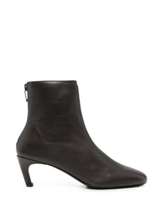 Toteme Brown Leather Ankle Boots