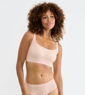 sloggi Bustier SLOGGI ZERO Feel Bliss Top, Damen, Gr. XXL, N-Gr, puff pink, Spitze, Obermaterial: 76% Polyamid, 24% Elasthan, BHs Bustier, unsichtbar mit Spi