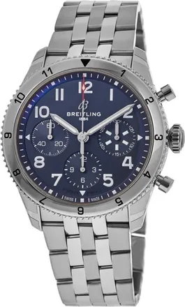 Breitling Classic Avi Chronograph 42 Tribute to Vought F4U Corsair Blue Dial Steel Mens Watch A233801A1C1A1