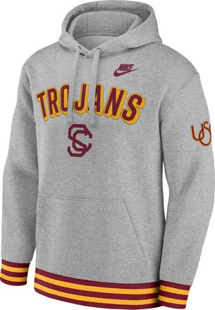 Nike USC Legacy Retro Mens Nike Mens College Pullover Hoodie in Grey | 02K30G1LSCV-MPS