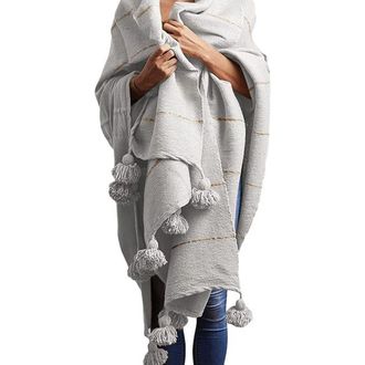 Verve Culture Moroccan Cotton Blanket in Off White at Nordstrom