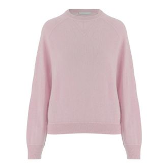 Allude Round-neck Knitwear, female, Pink, XS, Wool and Cashmere Jumper