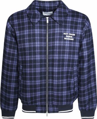 Dr&ocirc;le de Monsieur Plaid Giacca Flanella Con Scritta Jacket