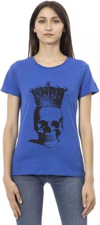 Trussardi Action Katoenen T-Shirt - Dames - T-shirts - Blauw - M - Katoen - Tops