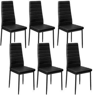 TecTake Dining Chairs Thomas Set Of 6 - Black | Size: 6 Pack