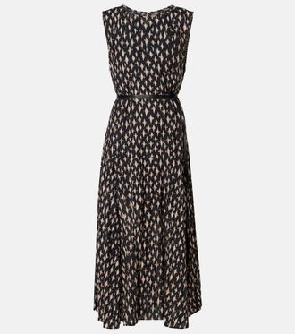 Velvet Kaitlyn beaded cotton-blend midi dress