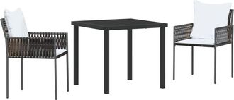 vidaXL Vidaxl - Garden Dining Set 3 pcs Brown Poly rattan