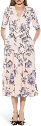 Alexia Admor Larisa Fit & Flare Dress in Blue Floral at Nordstrom Rack, Size 12