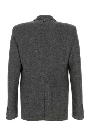 Alexander McQueen Mens Embroidered Glencheck Blazer Blackcharcoal Exterior: Wool Lining: Cupro Giacche E Gilet