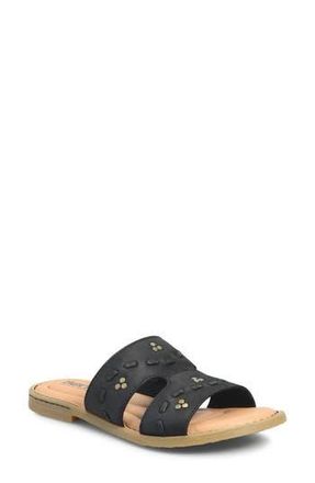 B&oslash;rn Benita Slide Sandal in Black Nubuck at Nordstrom Rack, Size 10