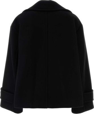 Chlo&eacute; Wool Blend Double-Breasted Coat - Black