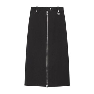 Ganni Dames, Rokken, Zwart, Maat: S Poliester