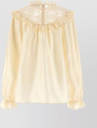 Zimmermann blouse with ruffled collar and lace