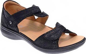 Revere Comfort Shoes Womens Genova Sandal In Black Lizard