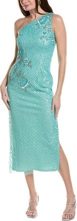 Adrianna Papell Sleeveless One Shoulder Midi Dress