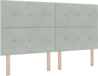 vidaXL Headboard Wall-mounted with Headboard Light grey 180 cm Velvet vidaXL