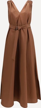 Brunello Cucinelli Abito in popeline di cotone e Precious Shoulder Detail Woman M