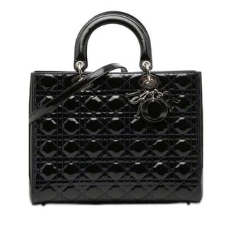 Dior Pre-owned Dior Large Patent Cannage Lady Dior Ladies HO076TUK0R1JSYZ0