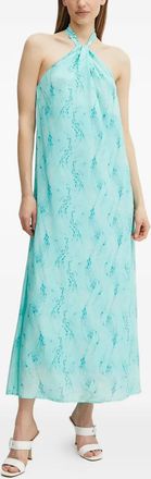 Fracomina halterneck tie dress - women - Viscose - M - Blue